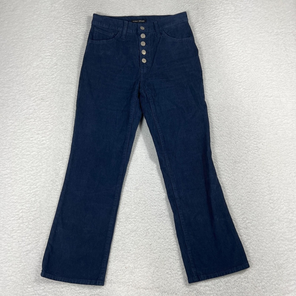LUCKY BRAND HIGH RISE BRIDGETTE CROP MINI BOOT 2/26 (27x25.5) BLUE CORDUROY